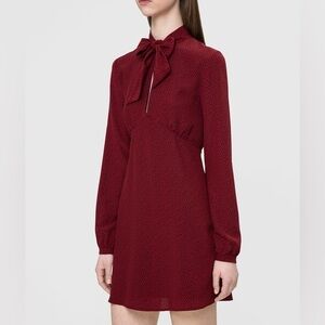 US 6/8 Saint Laurent Tie-Neck Silk Dress NWOT